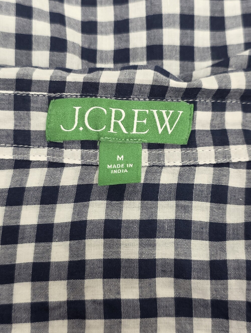 J. Crew Navy and White Gingham Swim Coverup Tunic, Size M - Picture 6 of 8